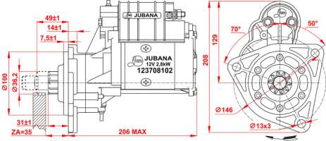 STARTER Serial number 123708102