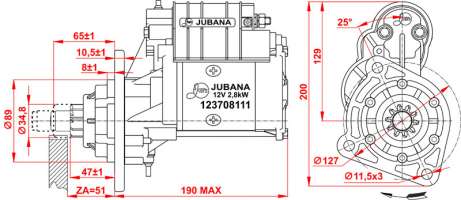 STARTER Serial number 123708111