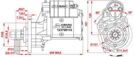 STARTER Serial number 123708115