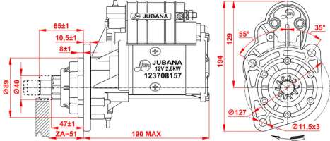 STARTER Serial number 123708157