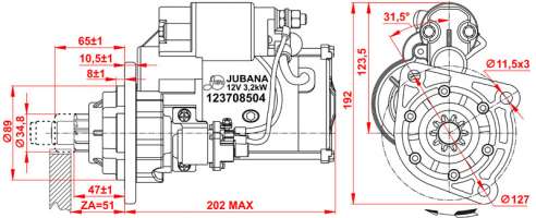 STARTER Serial number 123708504