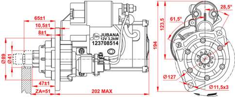 STARTER Serial number 123708514
