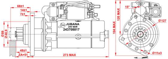 STARTER Serial number 243708817